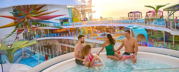 family at pool on royal caribbean cruise ship